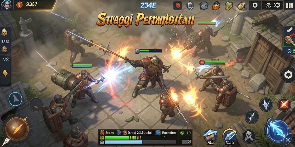 Screenshot 234E menampilkan aksi pertempuran yang mendebarkan.