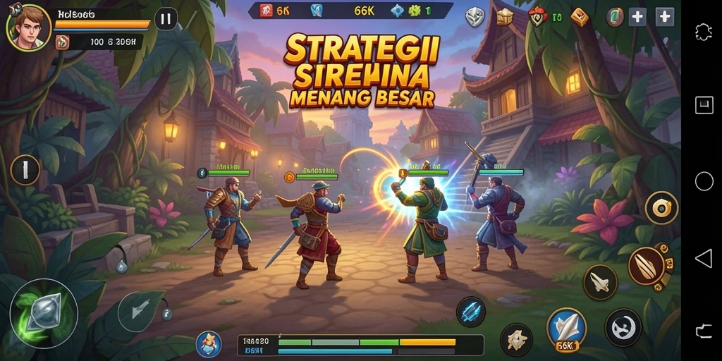 Tampilan gameplay 66K yang mendebarkan dan penuh strategi.