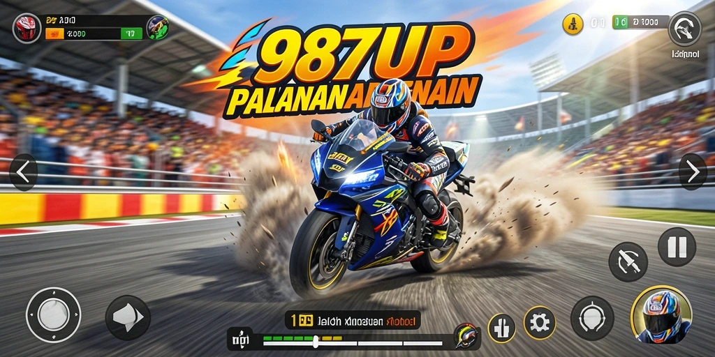 Gameplay balapan motor yang mendebarkan di 987UP.