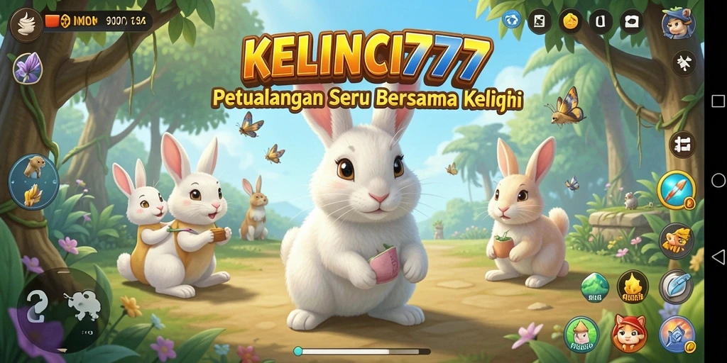 Gameplay KELINCI777 dengan kelinci di dunia petualangan.
