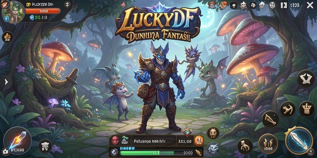 Screenshot menunjukkan aksi mendebarkan dalam permainan LUCKYDF.