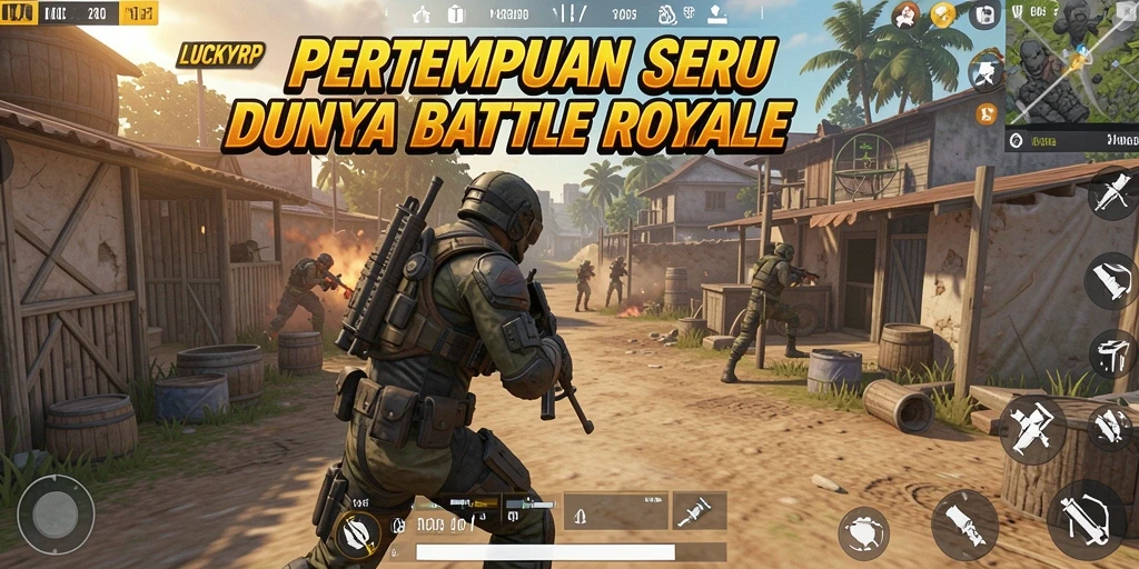 Gameplay mendebarkan LUCKYRP di medan perang Battle Royale.