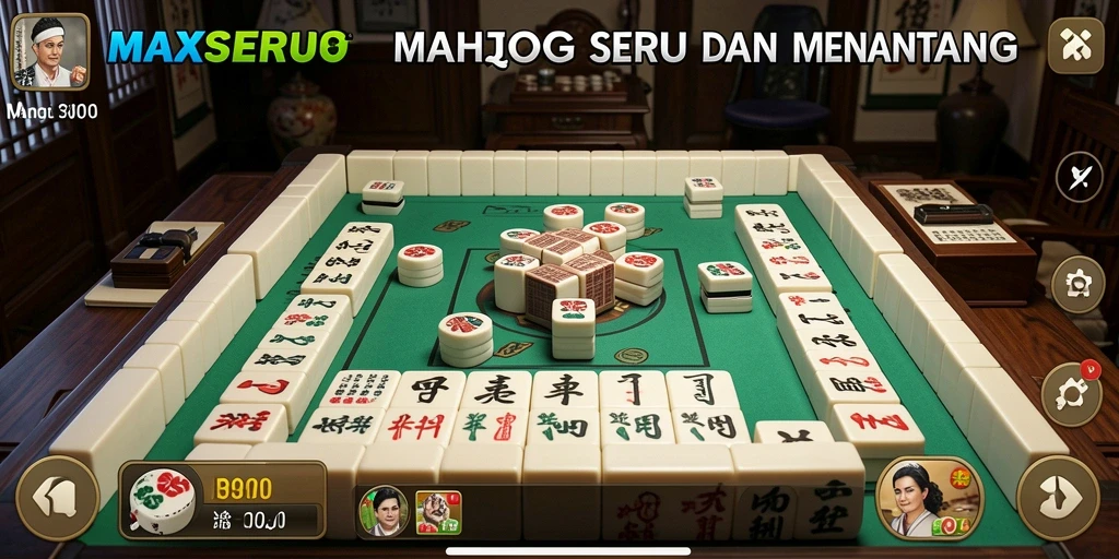Tampilan gameplay <strong>MAXSERU</strong> yang menarik dengan berbagai papan Mahjong.