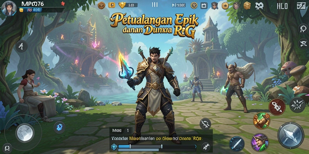 Tampilan gameplay epik dalam petualangan RPG MPO76.