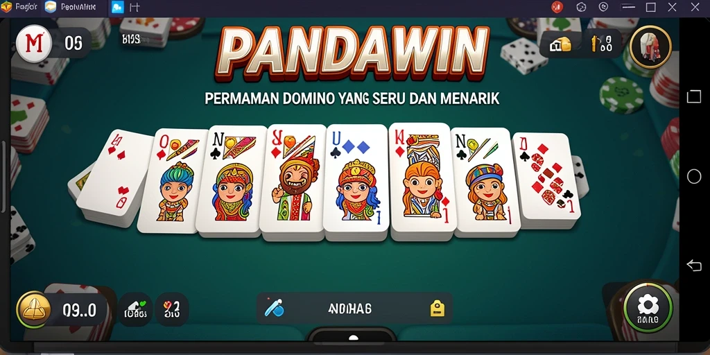 Screenshot gameplay seru dari PANDAWIN dengan tema Domino menarik.