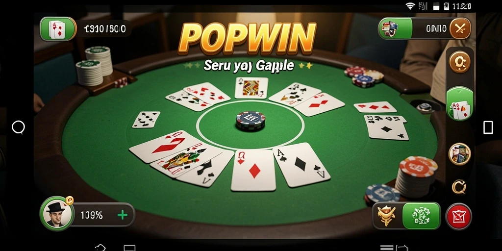 Tampilan screenshot menunjukkan gameplay Gaple yang seru.