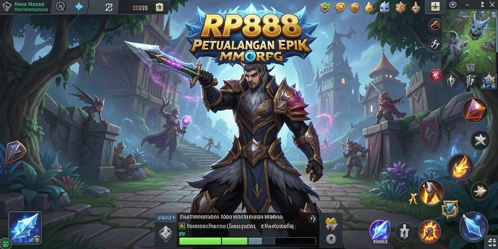 Screenshot menunjukkan aksi menegangkan dalam permainan MMORPG RP888.