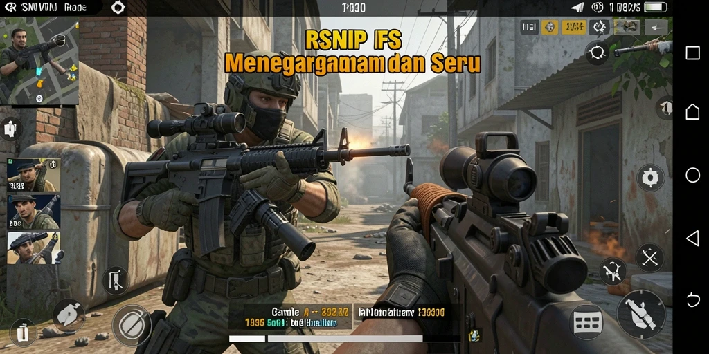 Screenshot RSNVIP menampilkan aksi intens dalam permainan FPS.