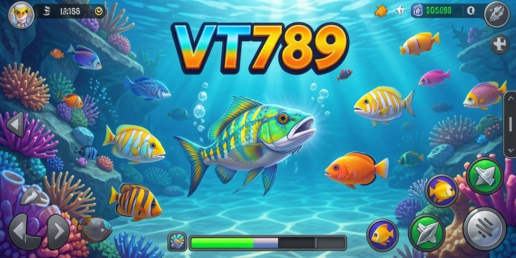 Tampilan gameplay seru dalam Tembak Ikan VT789.